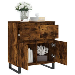 Berkfield Sideboard Smoked Oak 60X35X70 Cm Engineered Wood - thumbnail 4