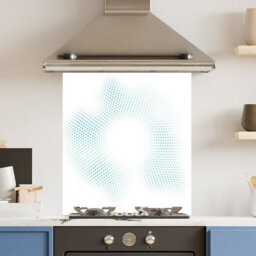 Choose Your Print Premium 59.5 X 74.5Cm White Blue Dots 6mm Glass Toughened Kitchen Splashback - thumbnail 1
