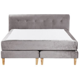 Beliani Divan Bed Velvet Marquise 160 X 200 Cm (Eu King Size) Grey - thumbnail 4