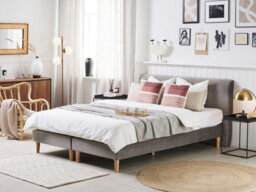 Beliani Divan Bed Velvet Marquise 160 X 200 Cm (Eu King Size) Grey - thumbnail 2