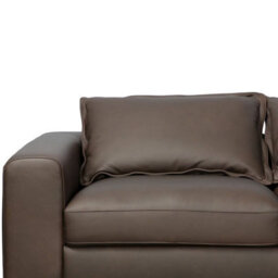 Xample Simon Li Westbrook Brown Leather Corner Sofa, Top Grain Leather, Solid Wood Frame, Foam Cushions, Zippered Back Cushions, L-Shaped - thumbnail 5