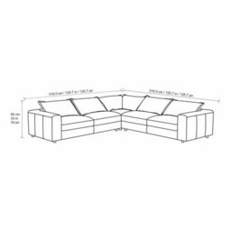 Xample Simon Li Westbrook Brown Leather Corner Sofa, Top Grain Leather, Solid Wood Frame, Foam Cushions, Zippered Back Cushions, L-Shaped - thumbnail 2
