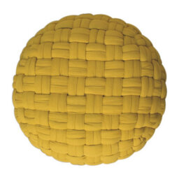 Wyld Haus Lucca Mustard Cotton Woven Pouffe Oval 480X360mm - thumbnail 7