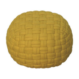 Wyld Haus Lucca Mustard Cotton Woven Pouffe Oval 480X360mm - thumbnail 3