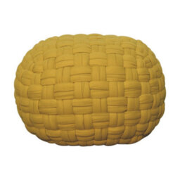 Wyld Haus Lucca Mustard Cotton Woven Pouffe Oval 480X360mm - thumbnail 2