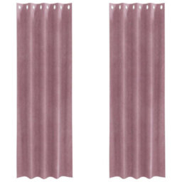 Berkfield Modern Blackout Curtains With Eyelets 2 Pcs Dark Pink Velvet