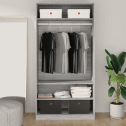 Vidaxl Wardrobe Grey Sonoma 100X50X200 Cm Engineered Wood - thumbnail 3