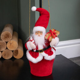 Samuel Alexander 80Cm Red And Green Santa's Hot Air Balloon Hanging Christmas Decoration - thumbnail 5