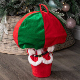 Samuel Alexander 80Cm Red And Green Santa's Hot Air Balloon Hanging Christmas Decoration - thumbnail 8