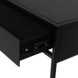 MH London Brockwell Metal Nightstand Bedside Side Table Nightstand With Drawer In Black - thumbnail 5