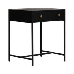 MH London Brockwell Metal Nightstand Bedside Side Table Nightstand With Drawer In Black - thumbnail 4