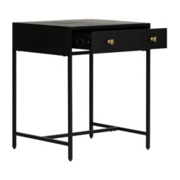 MH London Brockwell Metal Nightstand Bedside Side Table Nightstand With Drawer In Black - thumbnail 3