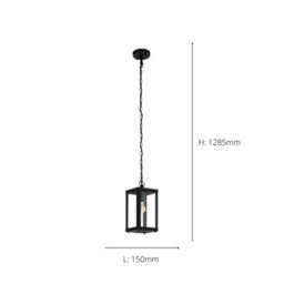 Eglo Alamonte 1 Black And Clear Glass And Metal 1 Light Hanging Pendant, (D) 15Cm - thumbnail 4