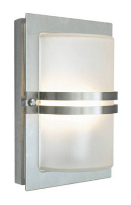 Elstead 1 Light Outdoor Frosted Flush Wall Light Stainless Steel Ip54, E27 - image 1