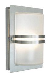Elstead 1 Light Outdoor Frosted Flush Wall Light Stainless Steel Ip54, E27 - thumbnail 1