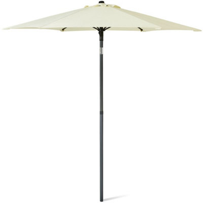 Sunmer 2M Push-Up Garden Parasol Sun Shading Umbrella With Tilt, Water Repellent Polyester, Powder-Coated Steel Frame - Ivory - image 1