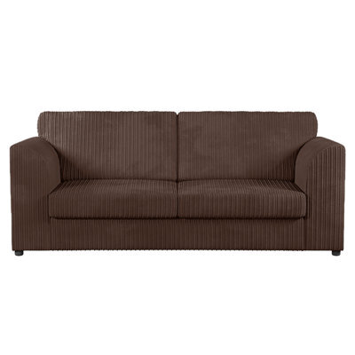 Furnishings For Less UK Luxor Jumbo Cord Fabric 3 Seater Sofa - Fullback Chocolate - image 1