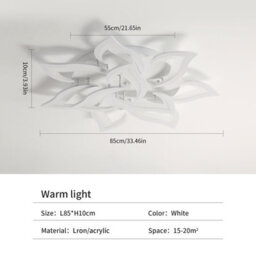 Pheashine Ceiling Light, Modern Led Ceiling Light, 60W, Pendant Light 3000K Warm White For Living Dining Room Bedroom - thumbnail 4