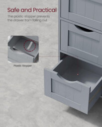 Songmics Bathroom Storage Cabinet, Floor Standing Unit With Drawers, Door Storage, Adjustable Shelf, Mystic Grey - thumbnail 7