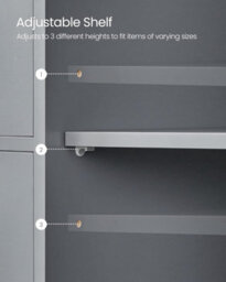 Songmics Bathroom Storage Cabinet, Floor Standing Unit With Drawers, Door Storage, Adjustable Shelf, Mystic Grey - thumbnail 5