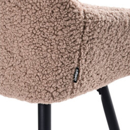 Beliani Set Of 2 Bar Chairs Casmalia Boucle Taupe - thumbnail 8