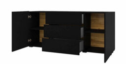 Arte Ava 26 Elegant Black Sideboard Cabinet - W1400mm X H630mm X D350mm - Sleek Modern Design - thumbnail 2