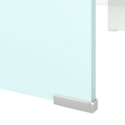 Berkfield Modern Tv Stand/monitor Riser Glass White 90X30X13 Cm - thumbnail 5