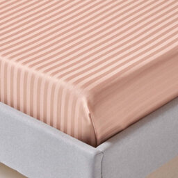 Homescapes Taupe Beige Egyptian Cotton Satin Stripe Flat Sheet 330 Tc, Super King - thumbnail 2