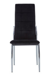Orsina Black Velvet High Back Dining Chair,kitchen Chair With High Back,chrome Finish Lounge Chair,outdoor Chair - thumbnail 2