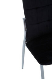 Orsina Black Velvet High Back Dining Chair,kitchen Chair With High Back,chrome Finish Lounge Chair,outdoor Chair - thumbnail 5