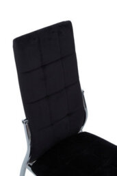 Orsina Black Velvet High Back Dining Chair,kitchen Chair With High Back,chrome Finish Lounge Chair,outdoor Chair - thumbnail 6