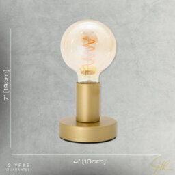 Happy Homewares Satin Gold Bulb Holder Table Lamp To Showcase Vintage Filament Bulbs - thumbnail 7