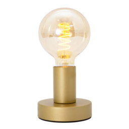 Happy Homewares Satin Gold Bulb Holder Table Lamp To Showcase Vintage Filament Bulbs - thumbnail 4
