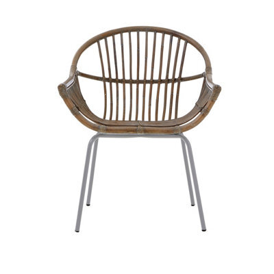 Orsina Grey Wash Natural Rattan Chair, Rustless Rattan Chair, Easy Cleaning Rattan Armchair - image 1