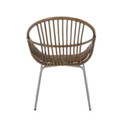 Orsina Grey Wash Natural Rattan Chair, Rustless Rattan Chair, Easy Cleaning Rattan Armchair - thumbnail 4