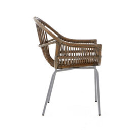 Orsina Grey Wash Natural Rattan Chair, Rustless Rattan Chair, Easy Cleaning Rattan Armchair - thumbnail 3