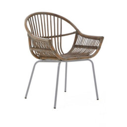 Orsina Grey Wash Natural Rattan Chair, Rustless Rattan Chair, Easy Cleaning Rattan Armchair - thumbnail 2