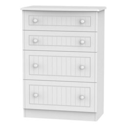 Vittoria Ready Assembled Matt White No Effect 4 Drawer Deep Chest (H)1075mm (W)765mm (D)415mm - thumbnail 1