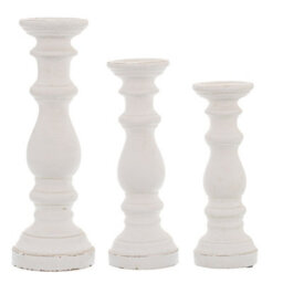 Hill Interiors Column Candle Holder White (45Cm X 16Cm X 16Cm) - thumbnail 2