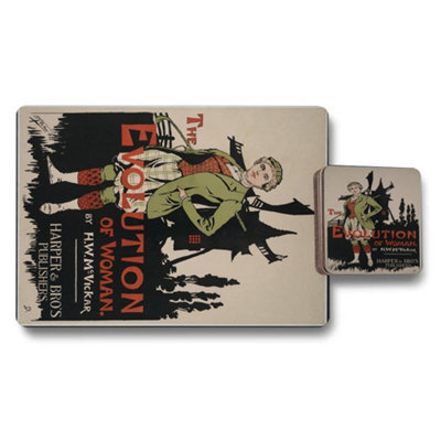 Benjamin Tate Design Designer Artwork Placemats Coasters Set Wooden Base Limited Edition Vintage Illustration Exclusive - image 1