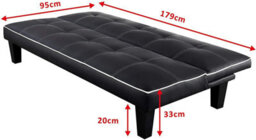 Modernique Faux Leather Sofabed With White Edge Piping And Stitching - thumbnail 2