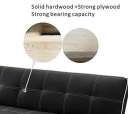 Modernique Faux Leather Sofabed With White Edge Piping And Stitching - thumbnail 4