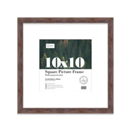 "10X10"" Walnut Picture Frame - 10X10"" Square Frame With 8X8"" Mount For 10X10""/8X8"" Pictures Vintage Style Wall Art, 1 Pack" - thumbnail 1