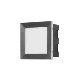 Luminosa Lighting Luminosa Rect Led Outdoor Recessed Wall Lamp Stainless Steel, Opal, Warm-White 3000K, Ip65