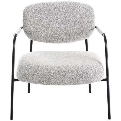 Wyld And Coco Century Modern Armchair Black White Polyester Upholstery Metal Frame - Low-Profile Mid-Century Design - image 1