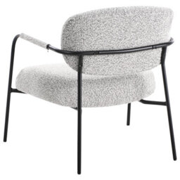 Wyld And Coco Century Modern Armchair Black White Polyester Upholstery Metal Frame - Low-Profile Mid-Century Design - thumbnail 6