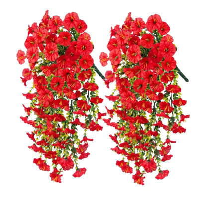 2 Pack 75Cm Outdoor Artificial Flowers, Hanging Plants, Uv - Resistant - image 1
