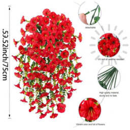 2 Pack 75Cm Outdoor Artificial Flowers, Hanging Plants, Uv - Resistant - thumbnail 2