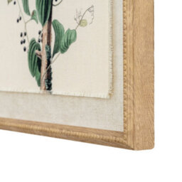 Flora & Fauna Beaded Frame Linen Wall Art - Shrikes Collection - thumbnail 2