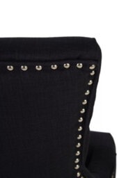 Orsina Black Linen Dining Chair, Comfortable High Back Office Chair, Aesthetic Linen Chair For Living Room - thumbnail 7
